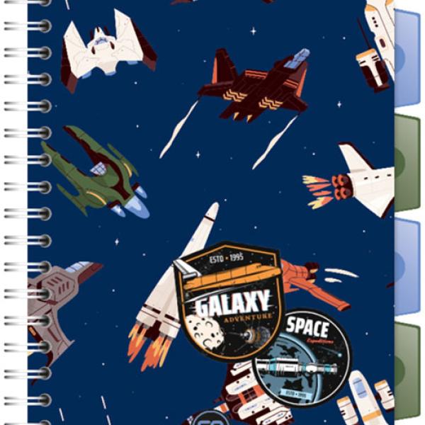 Caderno A5 Quadr. c/ Sep. Space Adventure - COOLPACK