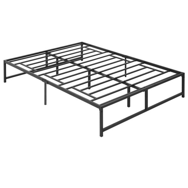 Estrutura de Cama Dupla de Metal para Colchão 137/135x190 cm com Pés de 31 cm Estrutura de Cama de Casal 141,5x195x35cm Preto