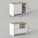 Móvel para Lavatório Pousar Móvel Casa de Banho Moderno com Prateleiras Abertas e Armário 77x45x60 cm Branco e