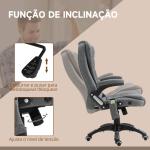Cadeira de Escritório com 6 Pontos de Massagem Reclinável até 130° com Função de Aquecimento 68x72x110 - 120 cm Cinza