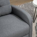 Poltrona Relax Reclinável até 155° Poltrona Reclinável Manual Estofado para Pessoas com Altura Inferior 195 cm 67x87x98 cm Cinza