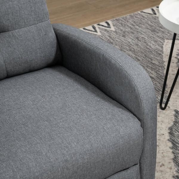 Poltrona Relax Reclinável até 155° Poltrona Reclinável Manual Estofado para Pessoas com Altura Inferior 195 cm 67x87x98 cm Cinza
