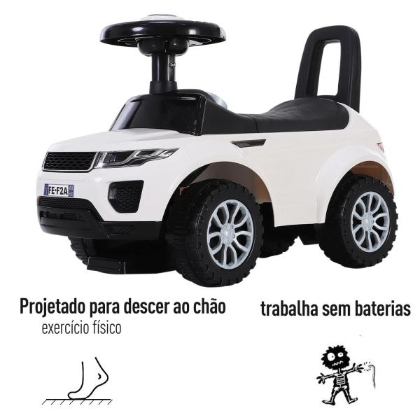 Carro andador para bebé sem Pedais com Alto - falante 60x38x42cm branco