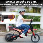 Mota Elétrica para Crianças 24V com Motor 250W Velocidade de 6 - 16km/h Rodas de 30,5 cm para Crianças de 8 - 12 Anos Vermelho