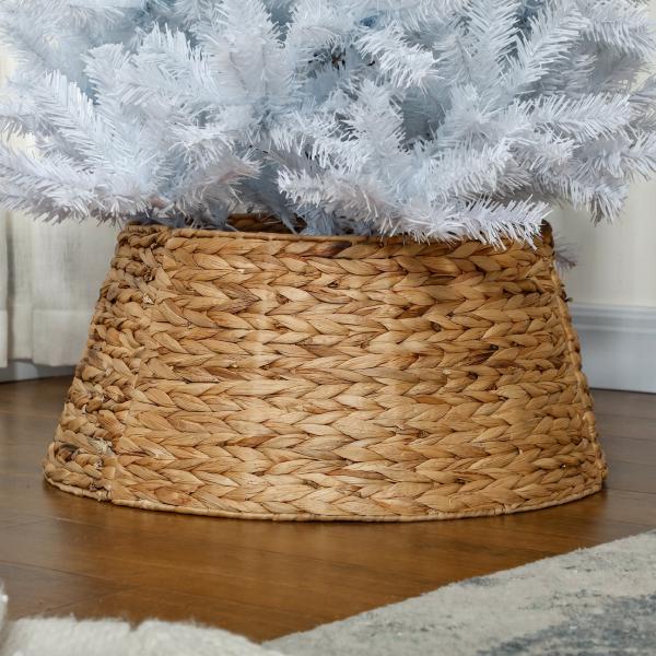 Base para Árvore de Natal 60 cm em Jacinto - de - Água Entrançado à Mão Natural
