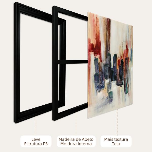 Quadros em Tela Abstractos 40x40 cm 2 Peças Quadros de Arte de Parede Emoldurados Decoração Moderna Multicolor