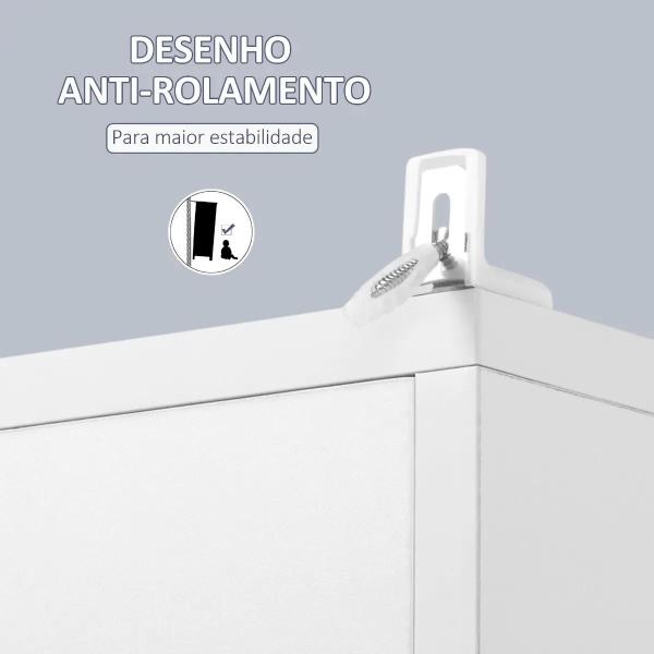 Coluna Casa de Banho com Espelho Móvel Alto Casa de Banho Madeira com 2 Prateleiras Abertas e 2 Portas com Prateleiras Interiores Ajustáveis 30x28x180cm Branco