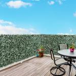 Vedação Artificial em Rolo 3,1,5m Vedação de Privacidade para Balcão Jardim Exterior Planta Decorativa de Parede PE Verde