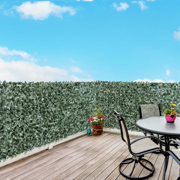 Vedação Artificial em Rolo 3,1,5m Vedação de Privacidade para Balcão Jardim Exterior Planta Decorativa de Parede PE Verde