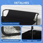 Cama Elevada para Cães Respirável para Cães Pequenos 106x81x33 cm Tecido de Textilene Encosto Inclinável Estrutur