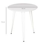 Mesa de Sala de Jantar Redonda com Pés em Forma de Garfo Metálicos Estilo Moderno para Cozinha Sala de Estar Cafeteria Ø70x75cm Branco