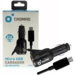 Carregador de Isqueiro 12/24V - microUSB 5V 2.1A (1,2 mts) - CROMAD