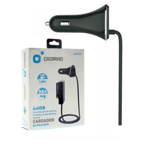 Carregador de Isqueiro 4x USB 9,6A - CROMAD