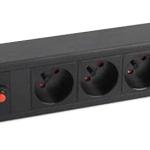 Extensão Sextupla p/ Rack 19 1U 3500W 16A c/ Interruptor + Filtro de Protecção (1,8 mts) - CROMAD
