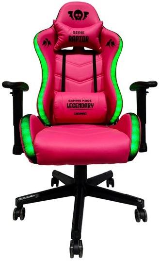 Cadeira Gaming Raptor Legendary Series c/ LED´s RGB (Rosa) - CROMAD