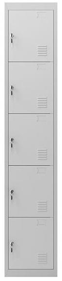 Cacifo Metálico 5 Portas c/ Fechadura (1800 x 300 x 500 mm) - CROMAD