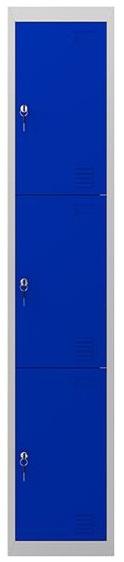 Cacifo Metálico 3 Portas c/ Fechadura (1800 x 300 x 500 mm) Azul - CROMAD
