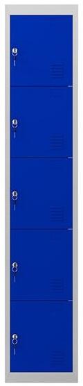 Cacifo Metálico 5 Portas c/ Fechadura (1800 x 300 x 500 mm) Azul - CROMAD