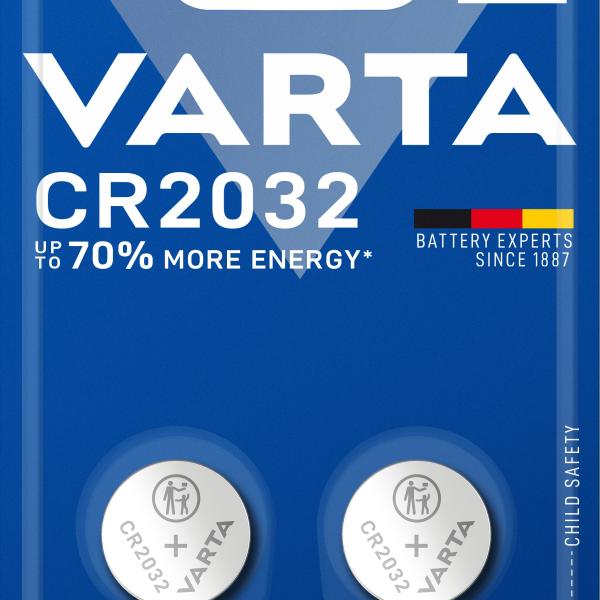 Blister 2x Pilhas Lithium CR2032 3V - VARTA