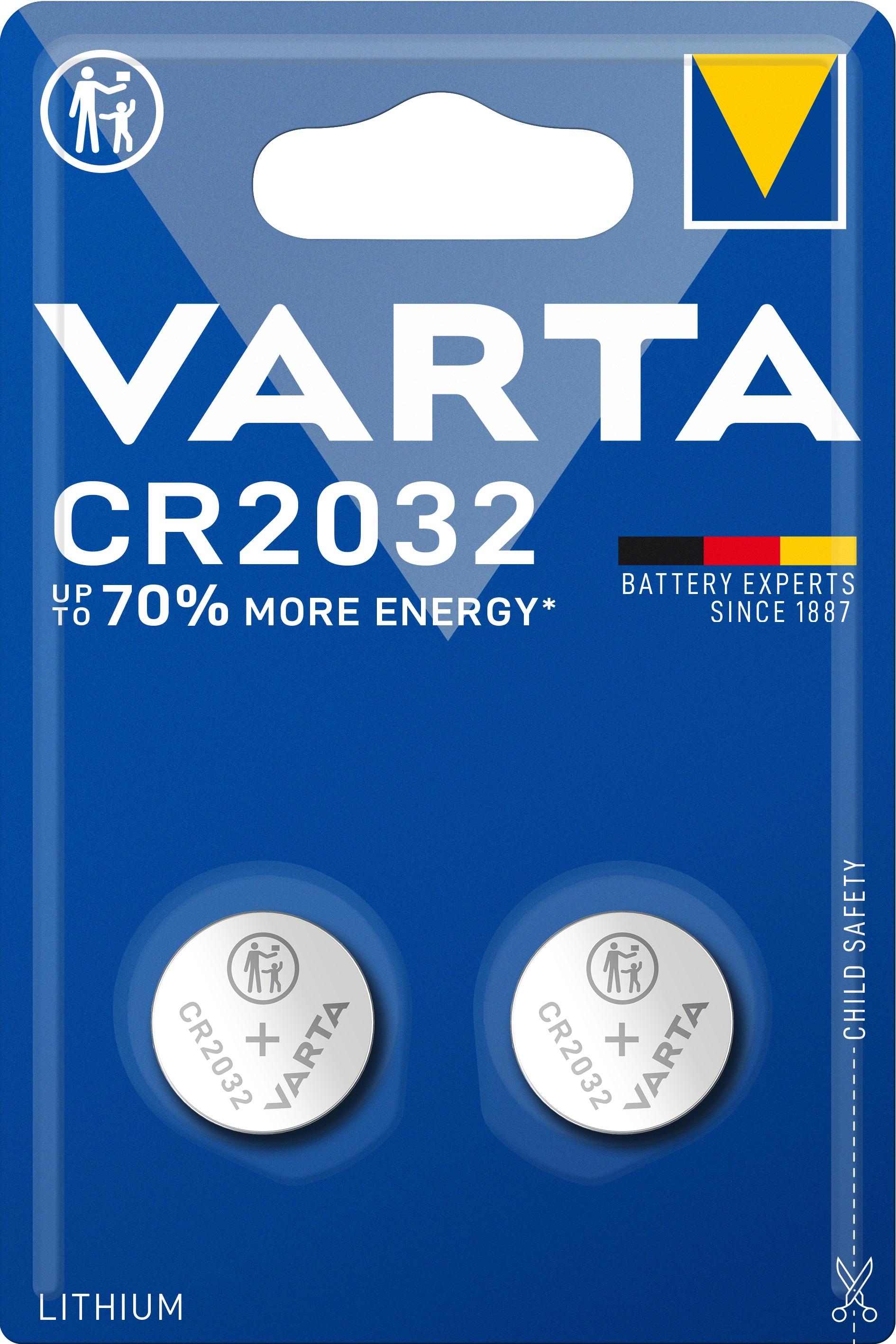 Blister 2x Pilhas Lithium CR2032 3V - VARTA