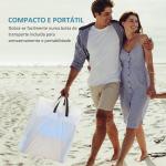 Conjunto de 2 Esteiras de Praia com Encosto Reclinável em 5 Níveis Bolsa de Transporte e Apoio de Cabeça 48x134x33 - 43 cm Branco Creme