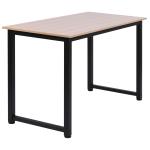 Secretária Moderna Mesa de Estudo com Estrutura de Aço e Pés Ajustáveis Mesa de Computador 120x60x76 cm Madeira e Preto