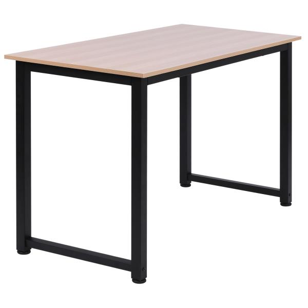 Secretária Moderna Mesa de Estudo com Estrutura de Aço e Pés Ajustáveis Mesa de Computador 120x60x76 cm Madeira e Preto