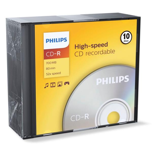 Pack 10x CD - R 80min 700MB 52x - PHILIPS