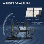 Banco de Musculação Multifuncional Banco de Pesos com Encosto Inclinável e Suporte de Barras com Altura Ajustável para Treinamento do Corpo Completo 187x140x117 - 136cm Preto