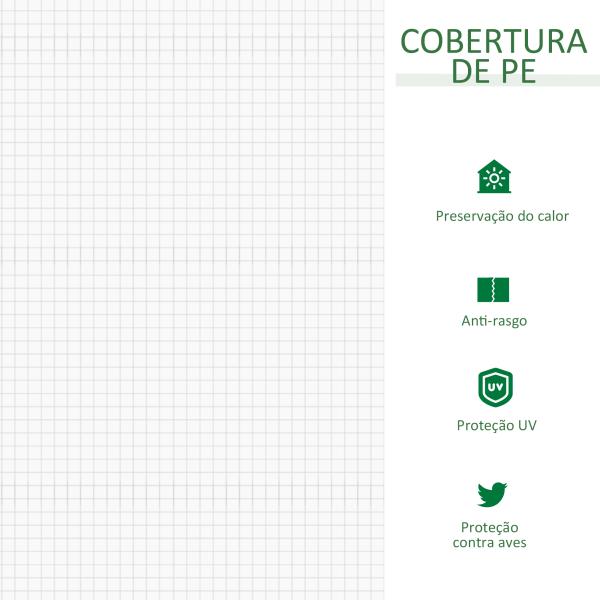 Estufa de Jardim 180x90x90 cm Tipo Casa Tubo de Aço com 2 Acessos Estufa Pequena para Cultivo de Plantas Branco