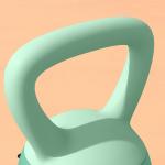 Kettlebell de 8 kg Pesa Russa Preenchida de Areia Metálica e Alça Antiderrapante para Treino em Casa Ginásio 19x19x28 cm Verde