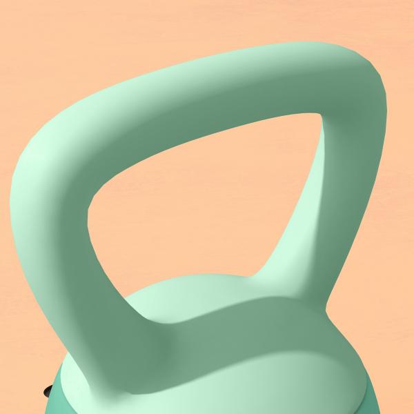 Kettlebell de 8 kg Pesa Russa Preenchida de Areia Metálica e Alça Antiderrapante para Treino em Casa Ginásio 19x19x28 cm Verde
