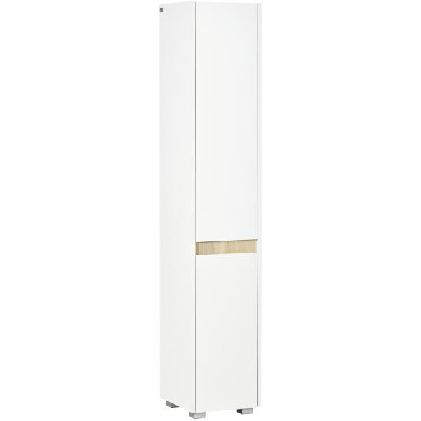 Coluna Casa de Banho Armário Auxiliar Casa de Banho de 5 Níveis com Prateleiras Ajustáveis 30x33x165cm Branco
