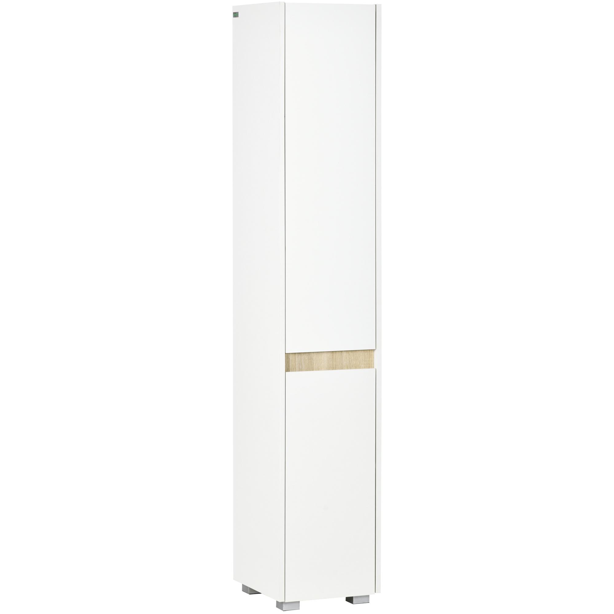 Coluna Casa de Banho Armário Auxiliar Casa de Banho de 5 Níveis com Prateleiras Ajustáveis 30x33x165cm Branco