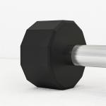 Set de 2 Halteres Dodecagonais 2 x 8 kg em Metal Revestido a Borracha para Treino em Casa e Ginásio Preto