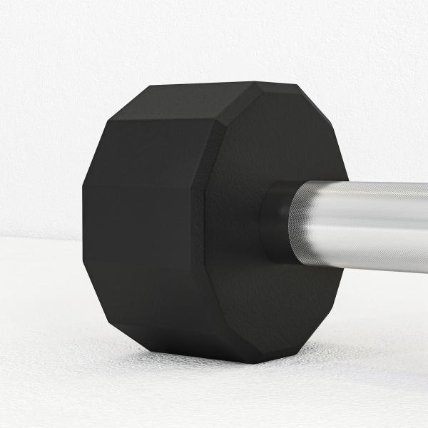 Set de 2 Halteres Dodecagonais 2 x 8 kg em Metal Revestido a Borracha para Treino em Casa e Ginásio Preto