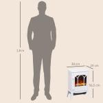 Lareira Elétrica Portátil 1000/2000W com Efeito de Chama Realista e Proteção Contra Superaquecimento 41,5x28x54 cm Branco