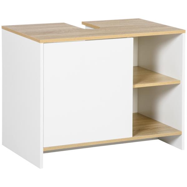 Móvel para Lavatório Pousar Móvel Casa de Banho Moderno com Prateleiras Abertas e Armário 77x45x60 cm Branco e