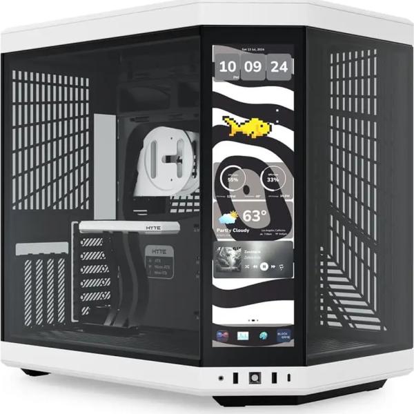 Caixa Extended - ATX Y70 Touch Infinite Tempered Glass Preto/ (Branco) - HYTE
