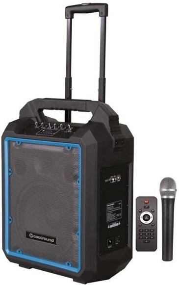 Coluna Portátil Amplificada Pro300 10 300W c/ Bateria + Microfone Serie Pro - COOLSOUND