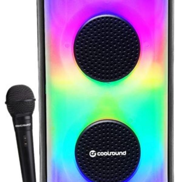 Coluna Bluetooth Party Boom A370 2x3 50W c/ Microfone - COOLSOUND