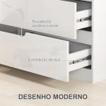 Cómoda com 6 Gavetas Cómoda de Dormitório Moderna com Sistema Anti - Tombo 120x40x75 cm Branco