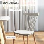 Conjunto de 4 Cadeiras Estilo Nórdico com Encosto Alto e Pés de Madeira de Faia 43x52,5x83 cm Cinza Claro