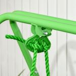 Baloiço Infantil de Aço Baloiço para Crianças de 6 - 36 Meses com Encosto Alto e Arnês de Segurança 122x146x122 cm Verde