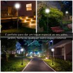 Candeeiro Solar para Jardim com Painel Solar Acendimento Automático e Estrutura de Aço Inoxidável 18x18x160 cm Preto