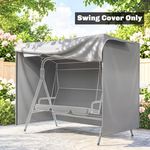 Capa para Móveis de Jardim Capa Protetora para Baloiços de Exterior com Fecho de Correr 177x114x152 cm Cinzento