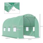 Estufa de Cultivo para Terraço ou Jardim – Cor Verde – Tubo Aço e PE 140g/㎡ - 450x200x200 cm