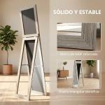 Espelho de Corpo Inteiro 157x37 cm com Moldura de MDF Espelho de Pé ou de Parede Cinzento