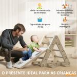 Escalada para Crianças de 18 - 48 Meses 4 em 1 com Arco de Escalada Baloiço Rampa e Escorrega 164x70x57 cm Cinza e Branco