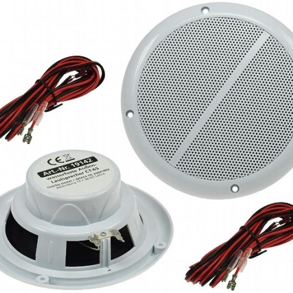 Pack 2x Altifalantes de Tecto Interior/Exterior (À Prova de Água) 6,5 100W 8ohm (Branco)